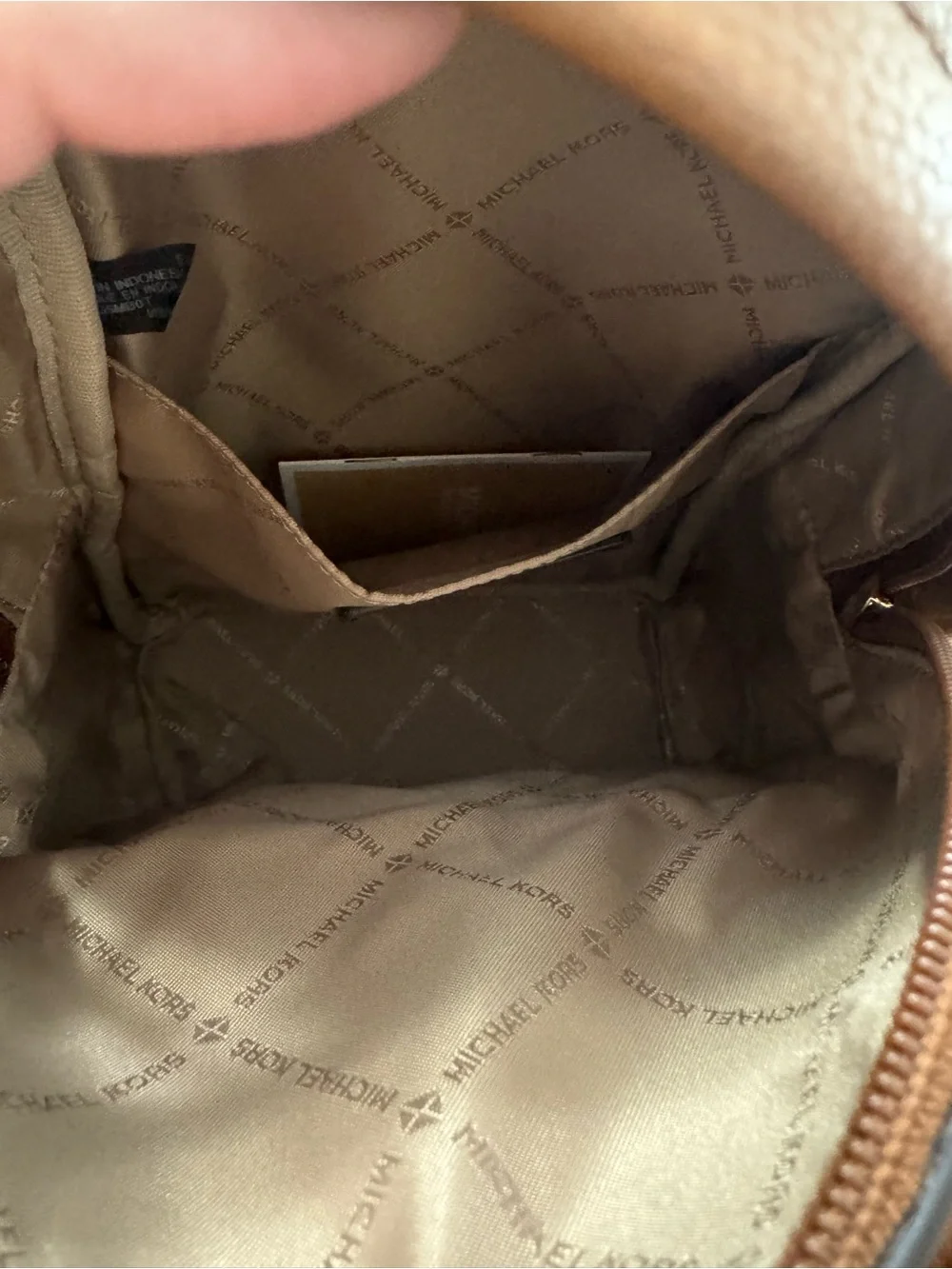 Michael Kors Brown Mini Logo Backpack with Gold Hardware